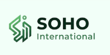 Offizielles Logo von SOHO International, minimalistisches grünes geometrisches Design, das die Identität der Marke darstellt.
