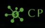 CP logo featuring a green, molecule-like icon to the left