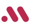 Abstract brand logo with two magenta rounded bars and a dot.