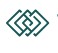 Abstract teal logo consisting of two overlapping diamonds forming a symmetrical shape.